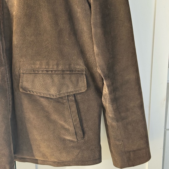 JLC Men’s Brown Suede Leather Bomber Jacket Zip Up Coat Size L - Picture 4 of 12